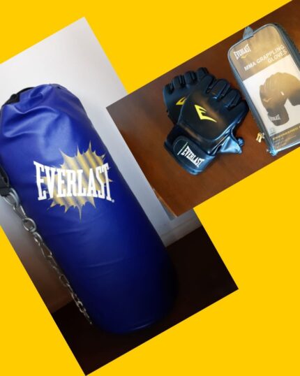 Saco de boxeo y guantes MMA Everlast