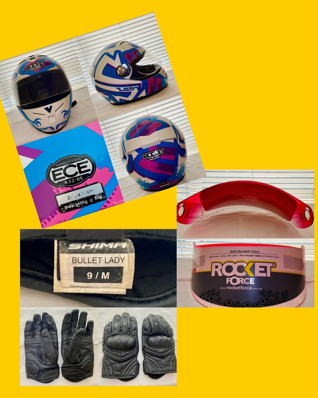 Casco y guantes de moto