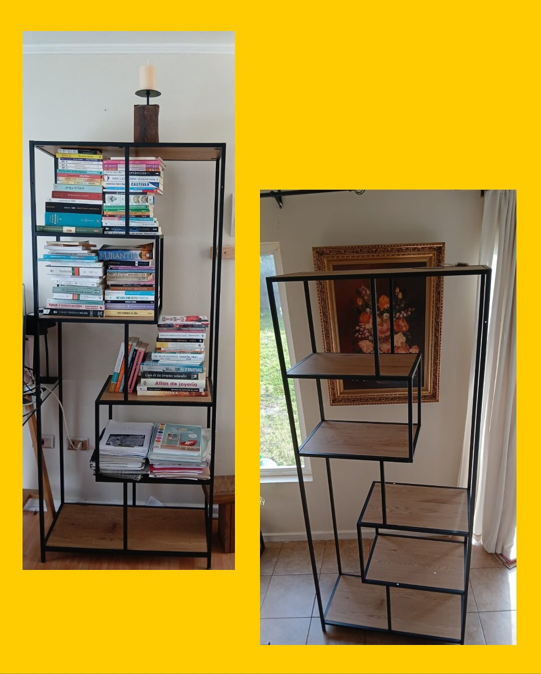 Repisa de madera y fierro