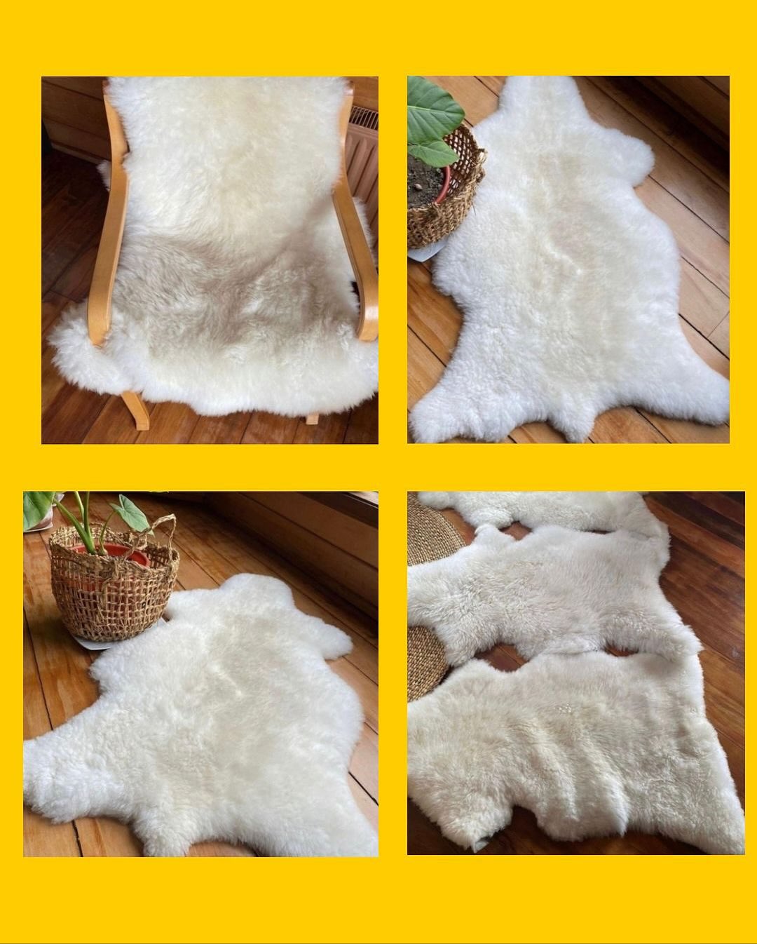 4 pieles de oveja natural merino XL