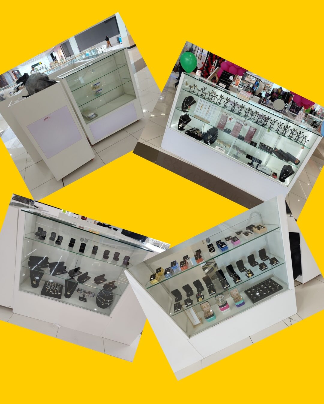 4 módulos de vitrina para centro comercial