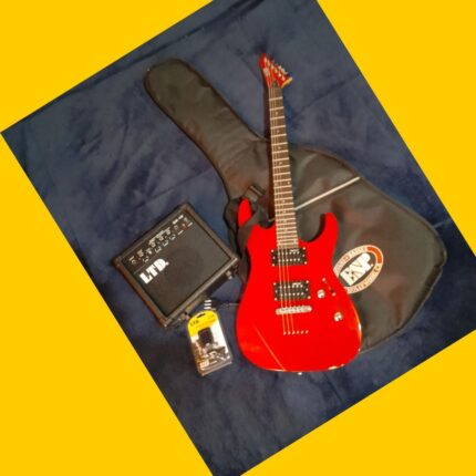 Pack guitarra con estuche, amplificador y afinador LTD