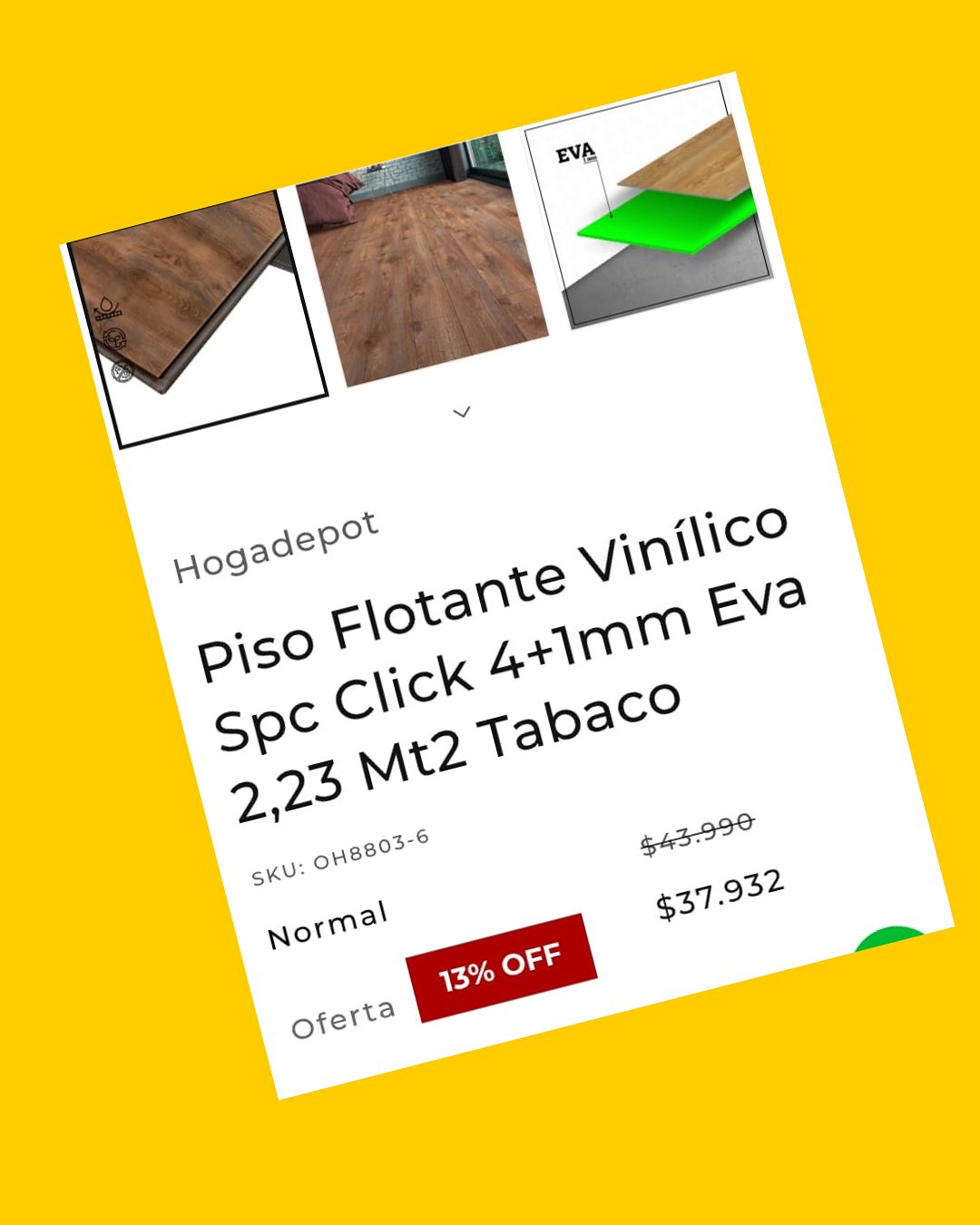 3 cajas de piso vinílico Hoga