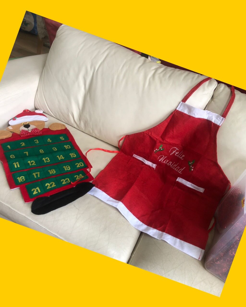 Calendario de adviento y delantal