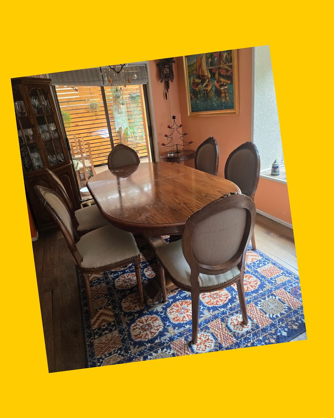 Juego de comedor extensible / 6 sillas