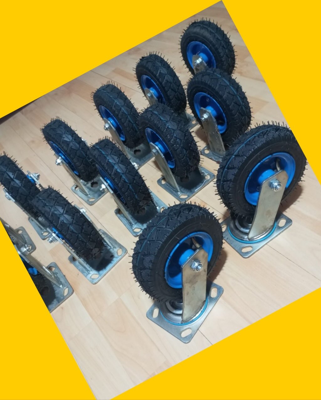 Pack de 13 ruedas para carros de carga caucho núcleo