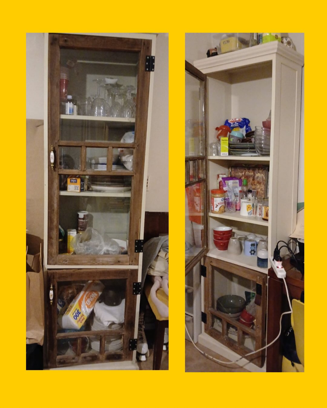 Alacena con madera de alerce recuperado