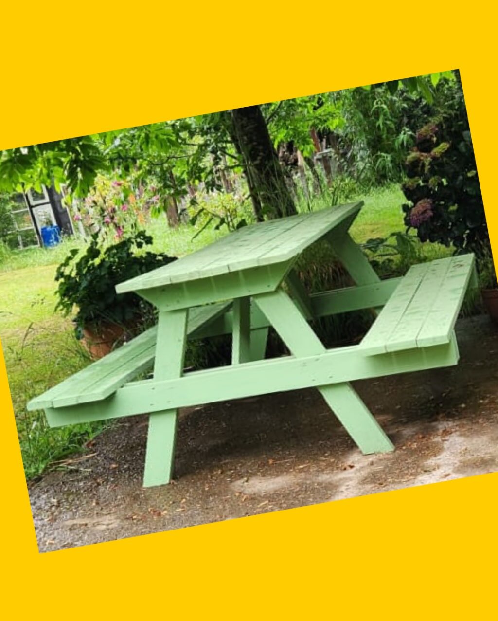 Mesa de terraza de madera para 6 personas