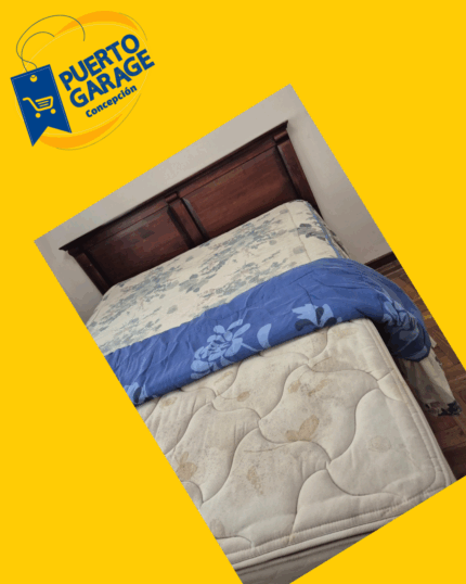 Cama 2 plazas + respaldo y 2 colchones