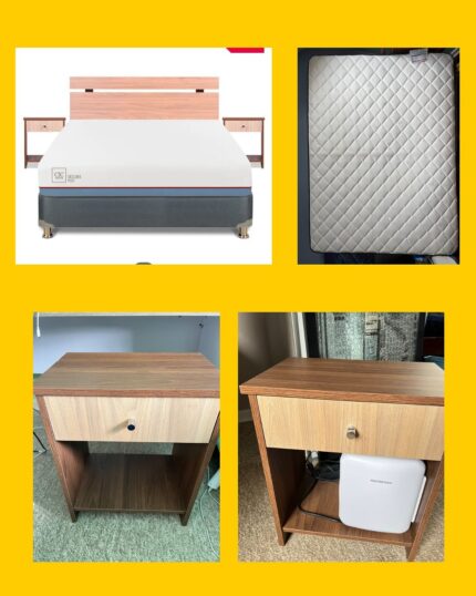 Cama Box americano con respaldo y 2 veladores CIC