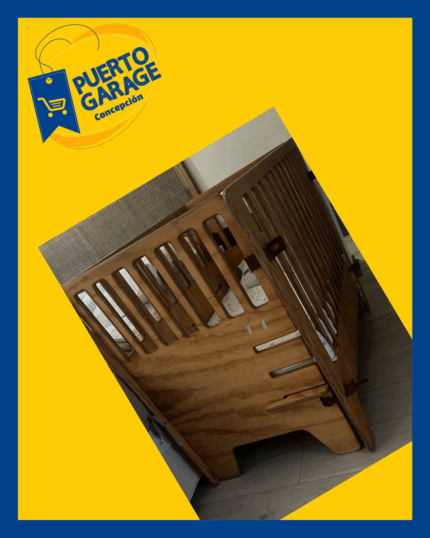 Cuna colecho de madera con colchón