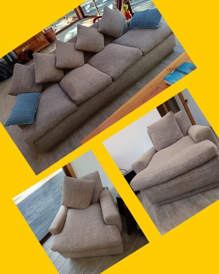 Set de living: 3 piezas, un sofa y 2 sillones