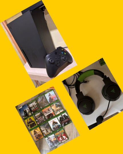 Xbox serie X con juegos, control, audífonos para Xbox y un disco duro SD de 1TB Xbox y los audífonos Razer 512GB