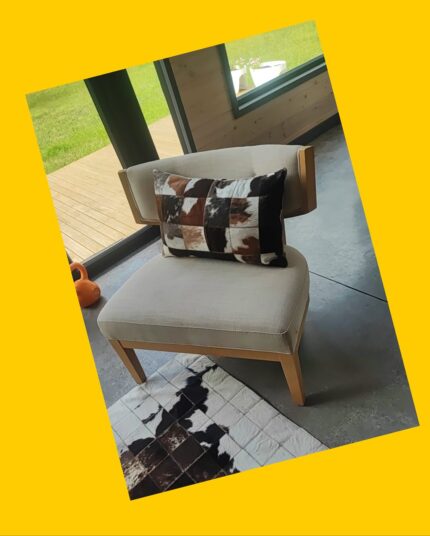 2 Poltronas con cojín de cuero de vaca Rosen