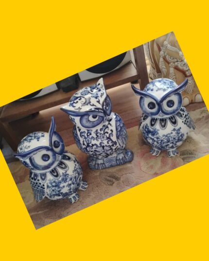 3 Búhos de loza
