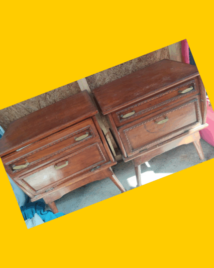 2 veladores de madera