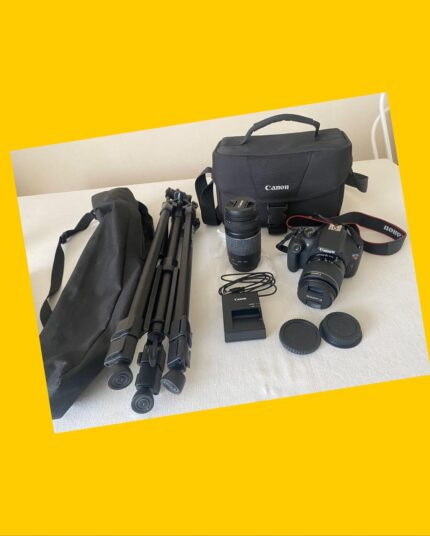 Cámara Canon EOS Rebel T5 con 2 lentes, estuche y trípode 18-55mm 75-300mm