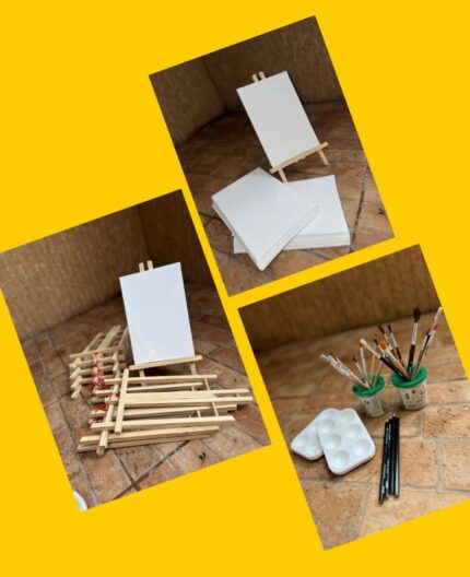 Pack de lienzos, atriles y pinceles
