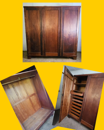 Ropero antiguo de lingue con terminaciones en cola de milano