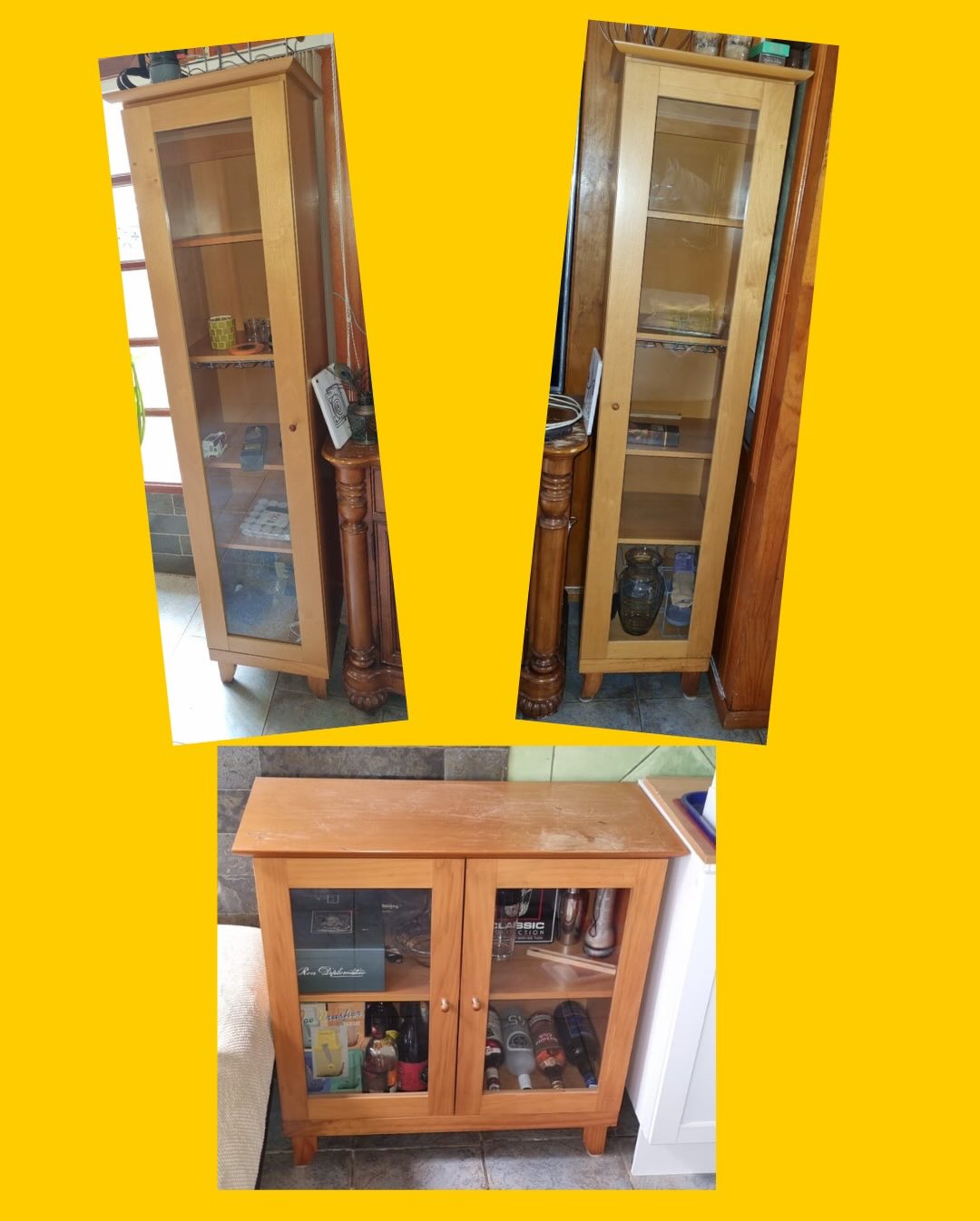 3 Vitrinas de madera