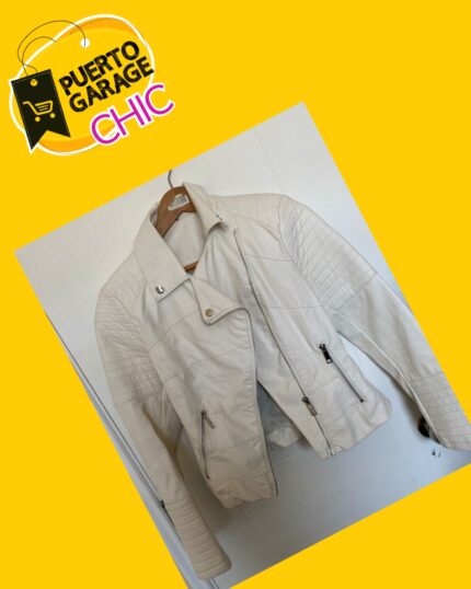 Chaqueta ecocuero blanca