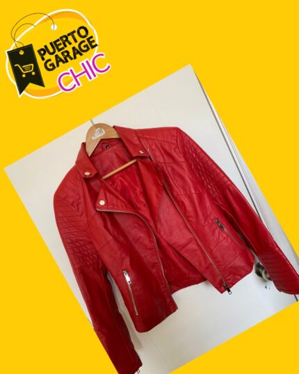 Chaqueta ecocuero roja