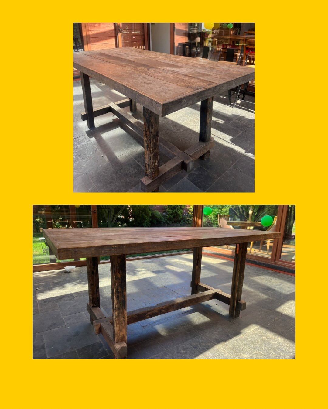 Mesa de coigue reciclado