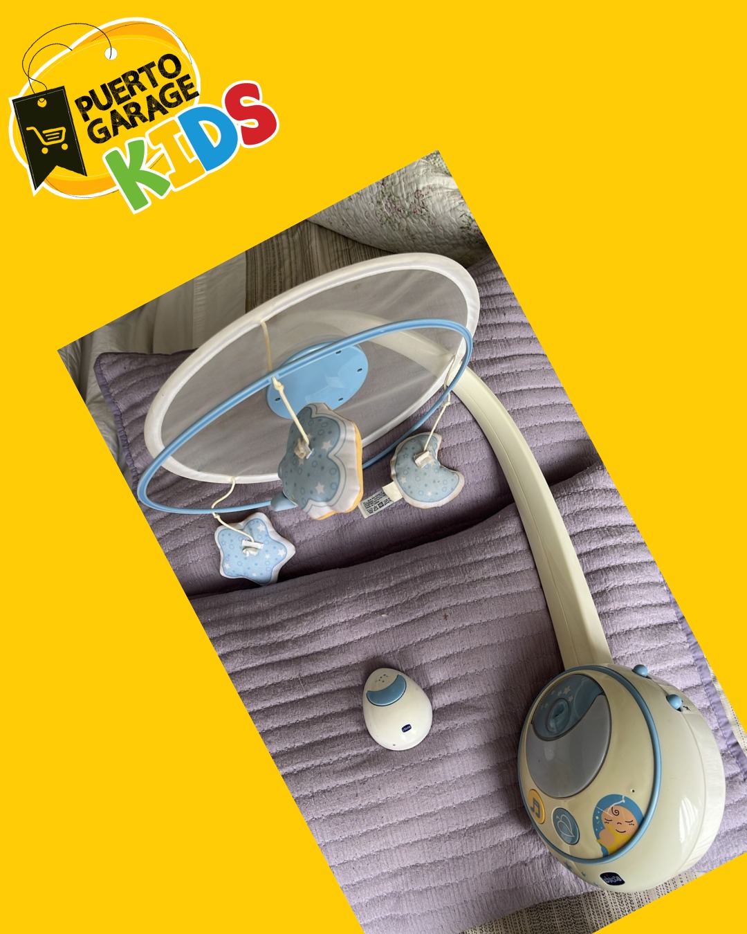 Móvil con sonido, melodías, movimiento, proyector y control remoto Chicco