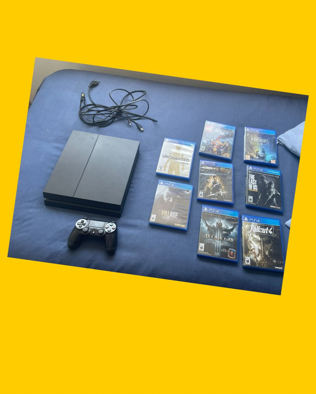 PlayStation 4 con control y 8 juegos 500GB