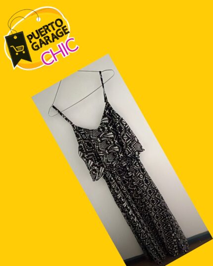 Vestido negro con blanco