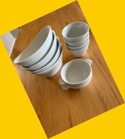 10 pocillos de cerámica