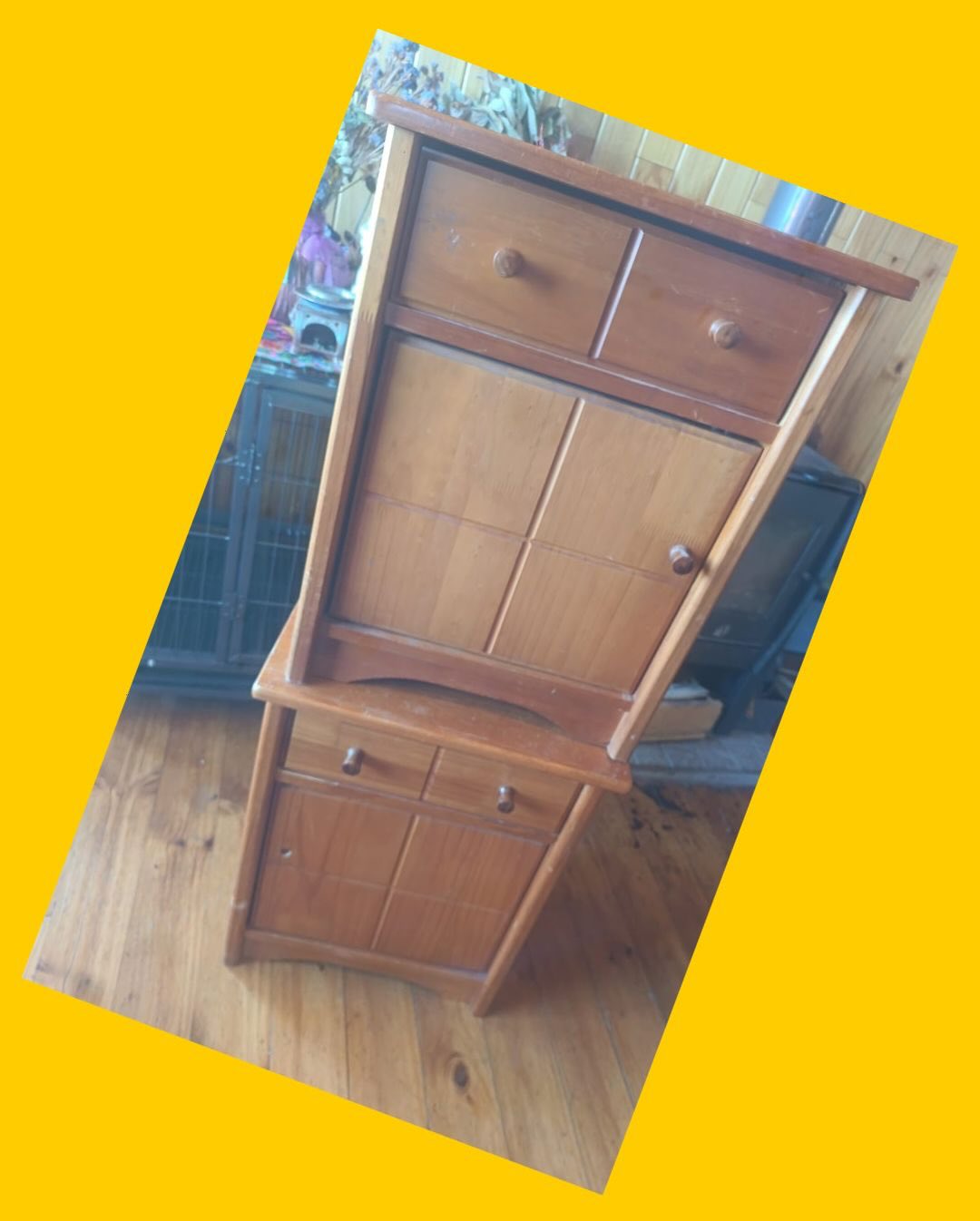 2 veladores de madera