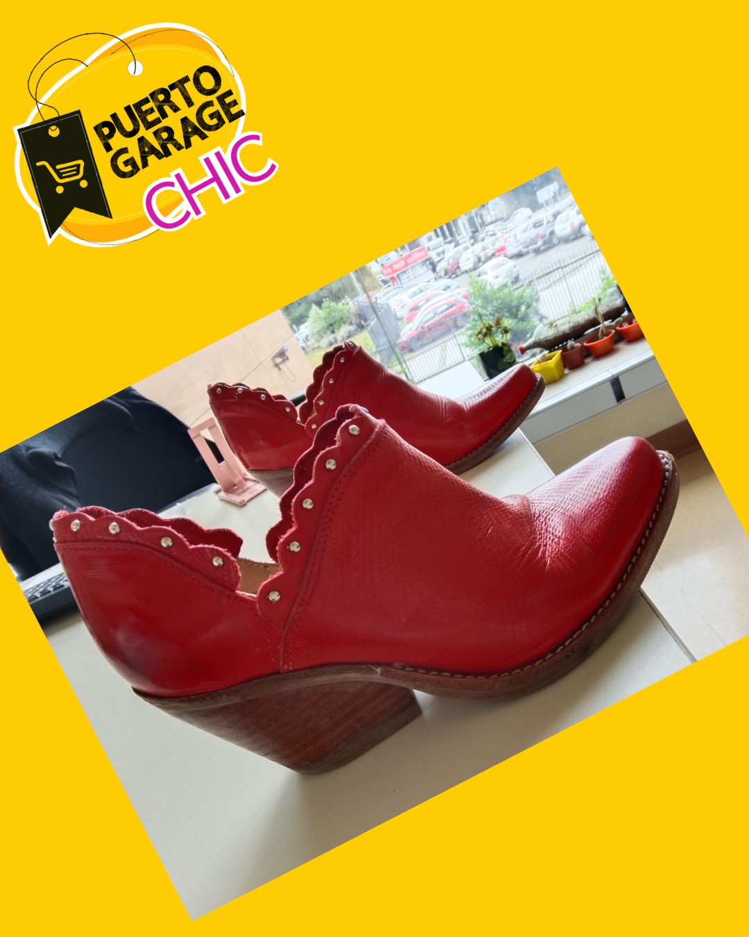 Botines rojos cuero Cote