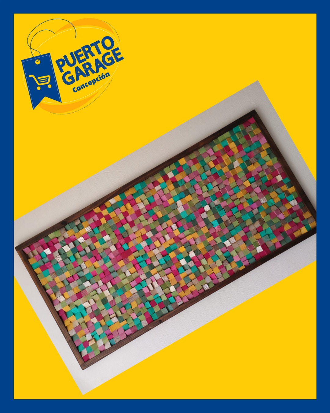 Cuadro mosaico madera