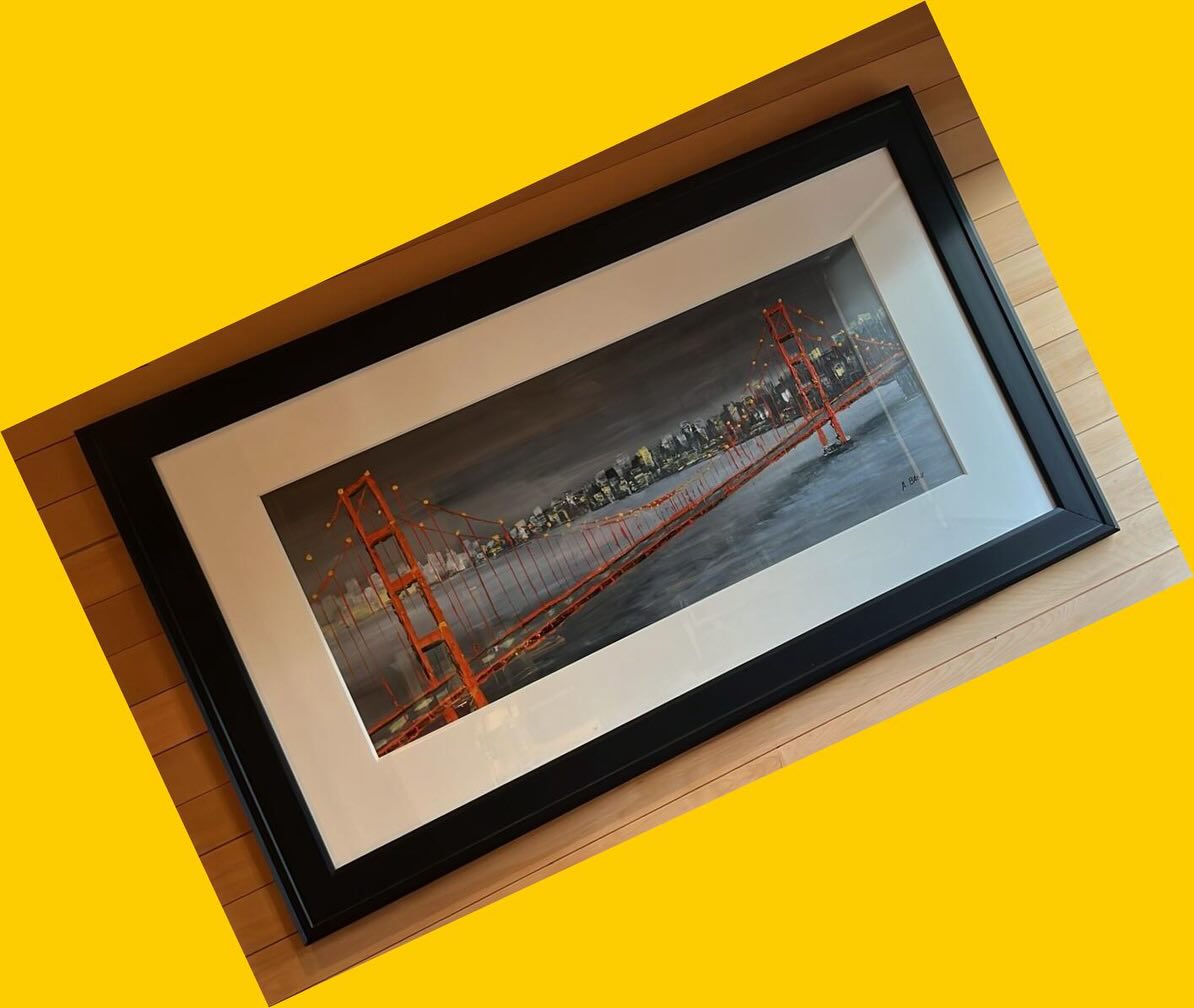 Cuadro óleo Golden Gate enmarcado