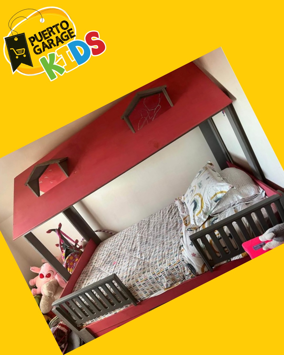 Pack Cama Casita (incluye colchón, cobertor y perchero)