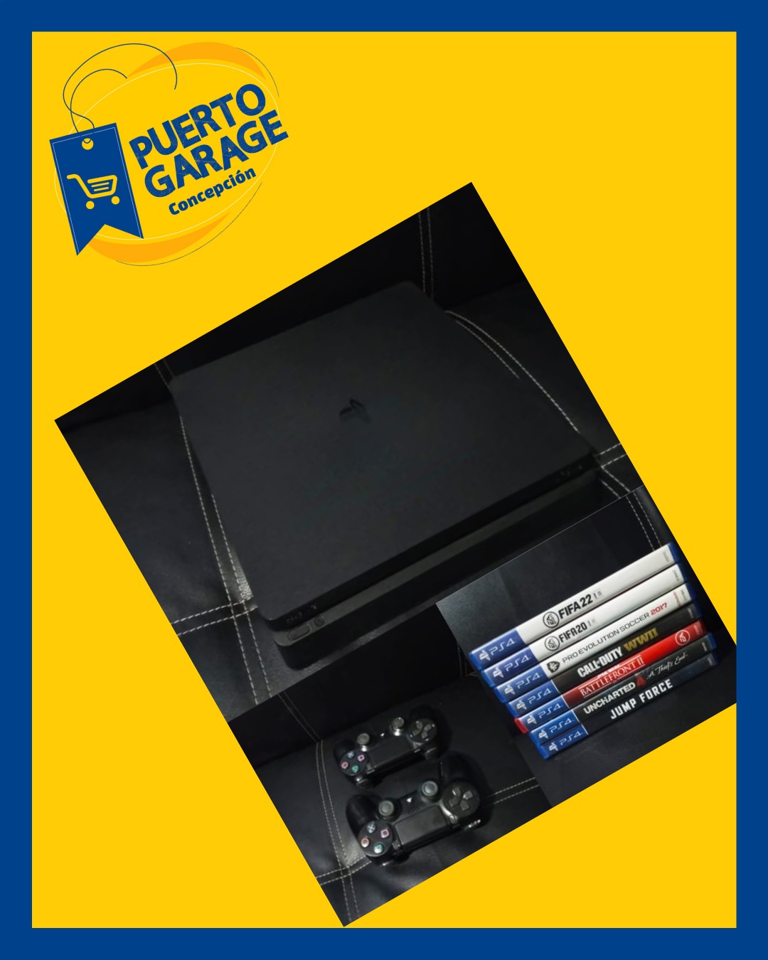 PS4 Slim + 2 mandos + juegos