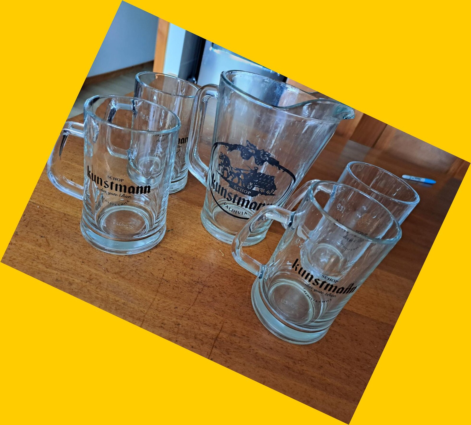 Set 4 vasos schop 500ml + 1 jarro 1.5L Kunstmann