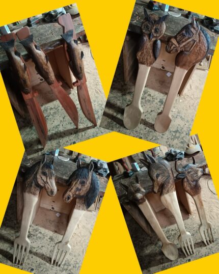 12 utensilios de madera decorativos