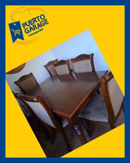Juego de comedor / 6 sillas + 2 sitiales