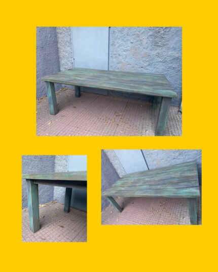 Mesa de comedor vintage de mañio para 8 personas