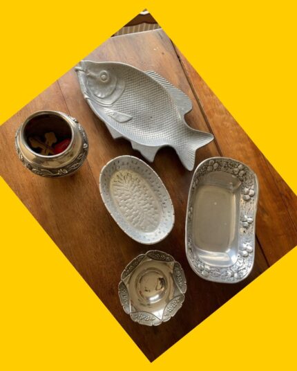 Set de piezas decorativas de peltre