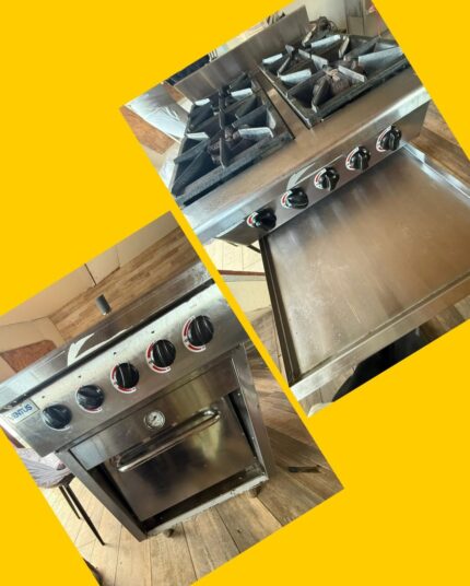 Cocina industrial de 4 platos con horno Ventus