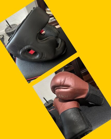 Guantes + cabezal de boxeo Decathlon
