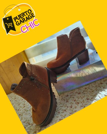 Bota cuero café