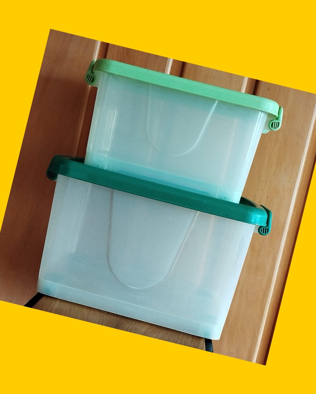 Cajas plásticas con tapa y ruedas (x2)