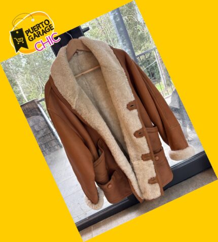 Chaqueta cuero con chiporro