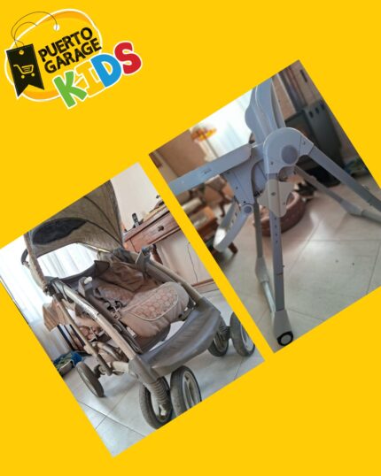 Coche y silla huevito + silla de comer Graco