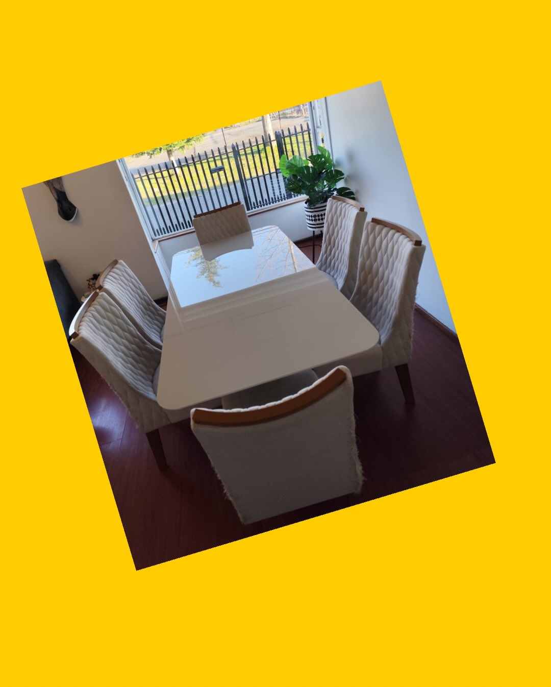 Comedor mesa de vidrio con 6 sillas