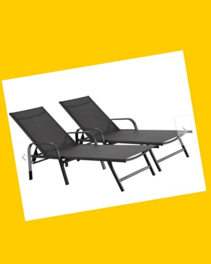 Juego de reposeras acero negro x2 Midtown Keter